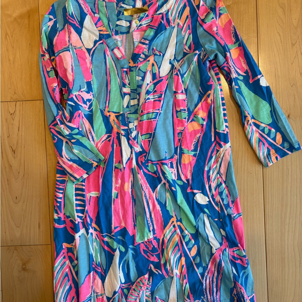 Lily Pulitzer Colorful Abstract Print Beach Cover Up XXS